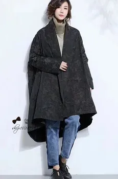 New--2019 female new spring plus size outerwear high-grade fabric pattern all-match loose trench 
New--2019 female new spring plus size outerwear high-grade fabric pattern all-match loose trench