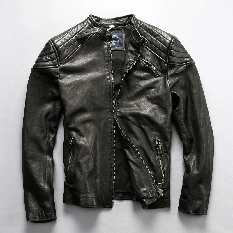 2018 New Fashion Motorcycle Slim Genuine Leather Jacket Men Stand Collar Casual Goat Leather Jacket Male Winter Coat
2018 New Fashion Motorcycle Slim Genuine Leather Jacket Men Stand Collar Casual Goat Leather Jacket Male Winter Coat