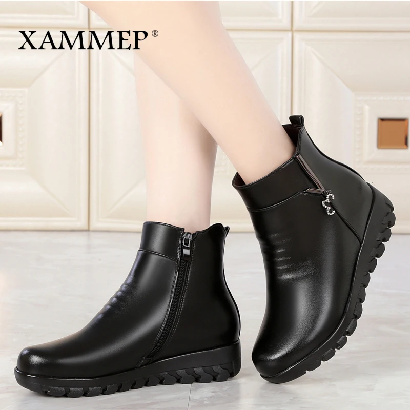 Women Genuine Leather Boots Women Winter Shoes Natural Wool Ankle Boots Brand Women Shoes Platform High Quality Plush Xammep
Women Genuine Leather Boots Women Winter Shoes Natural Wool Ankle Boots Brand Women Shoes Platform High Quality Plush Xammep