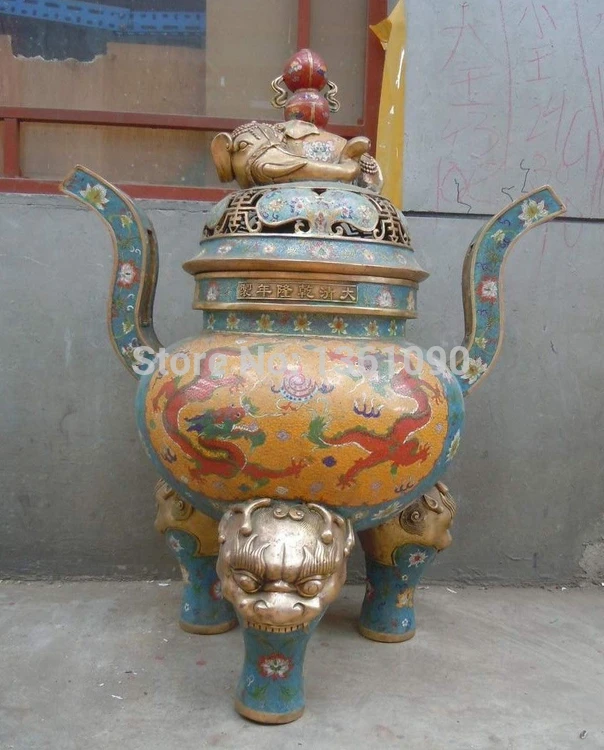 xd 001035 40" China Bronze Cloisonne dragon elephant calabash censer Incense Burner Statue
xd 001035 40" China Bronze Cloisonne dragon elephant calabash censer Incense Burner Statue