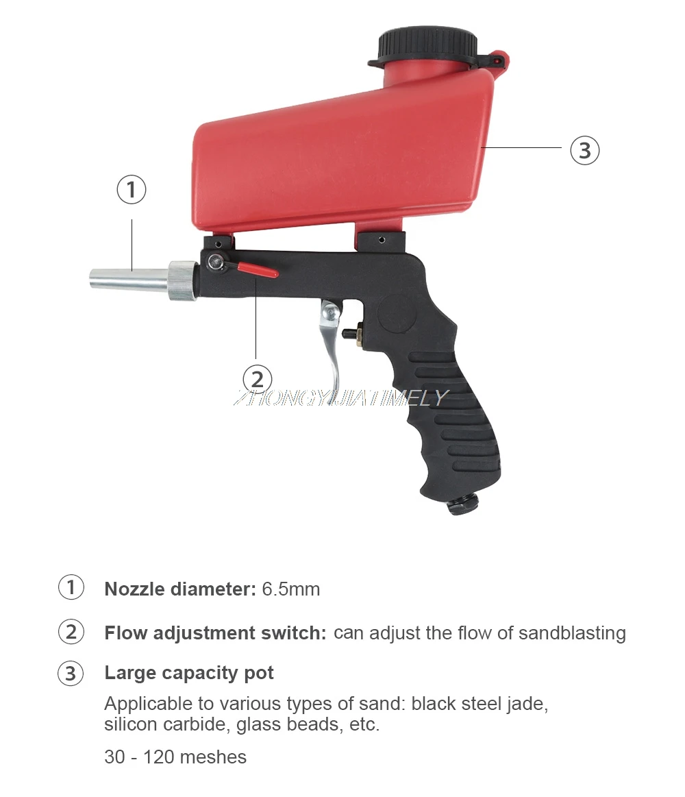 Pneumatic blasting gun, pneumatic blasting machine, rust blasting machine, small blasting machine
Pneumatic blasting gun, pneumatic blasting machine, rust blasting machine, small blasting machine