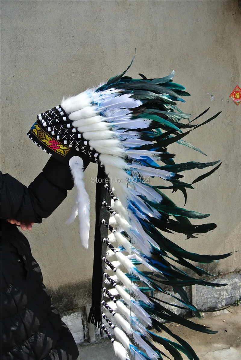 turquoise 36inch long Indian Feather headdress american costumes war bonnet for costume party festive
turquoise 36inch long Indian Feather headdress american costumes war bonnet for costume party festive