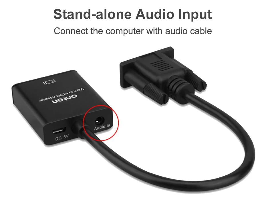 VGA to HDMI Cable Converter Adapter 6