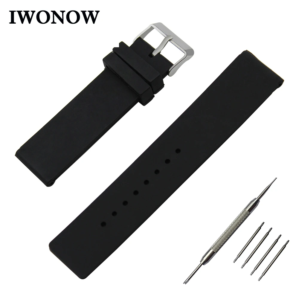 Silicone Rubber Watch Band 22mm for Pebble Time / Steel Stainless Pin Buckle Strap Wrist Belt Bracelet Black White + Spring Bar
Silicone Rubber Watch Band 22mm for Pebble Time / Steel Stainless Pin Buckle Strap Wrist Belt Bracelet Black White + Spring Bar