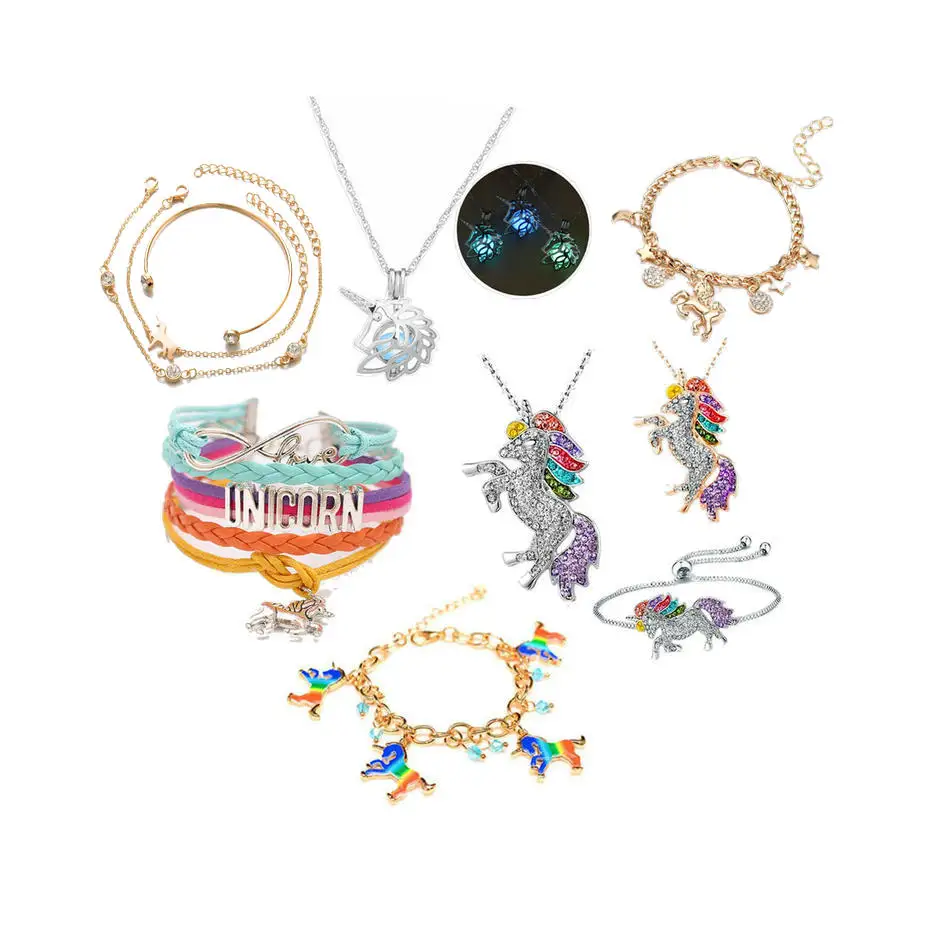 Bling Diamond Unicorn Crystal Bracelet Jewelry Accessories Charms Unicorn Horse Pendant Luminous Necklace Gift Valentine's Day
Bling Diamond Unicorn Crystal Bracelet Jewelry Accessories Charms Unicorn Horse Pendant Luminous Necklace Gift Valentine's Day