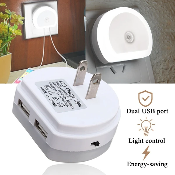 LED Night Light With Dual USB Port Phone Charger Wall US Plug Light Sensor Control Socket Day And Night Sensor Wall Light
LED Night Light With Dual USB Port Phone Charger Wall US Plug Light Sensor Control Socket Day And Night Sensor Wall Light