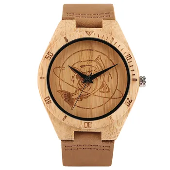 Hand-made Bamboo Watch for Men Women Sculpted Shark Design Dial Genuine Leather Strap Watchband Cool Hot Sale Wood Wristwatches
Hand-made Bamboo Watch for Men Women Sculpted Shark Design Dial Genuine Leather Strap Watchband Cool Hot Sale Wood Wristwatches