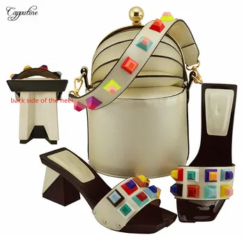 Elegant beige strange high heel sandal shoes and handbag set for party MD011, heel height 8cm
Elegant beige strange high heel sandal shoes and handbag set for party MD011, heel height 8cm