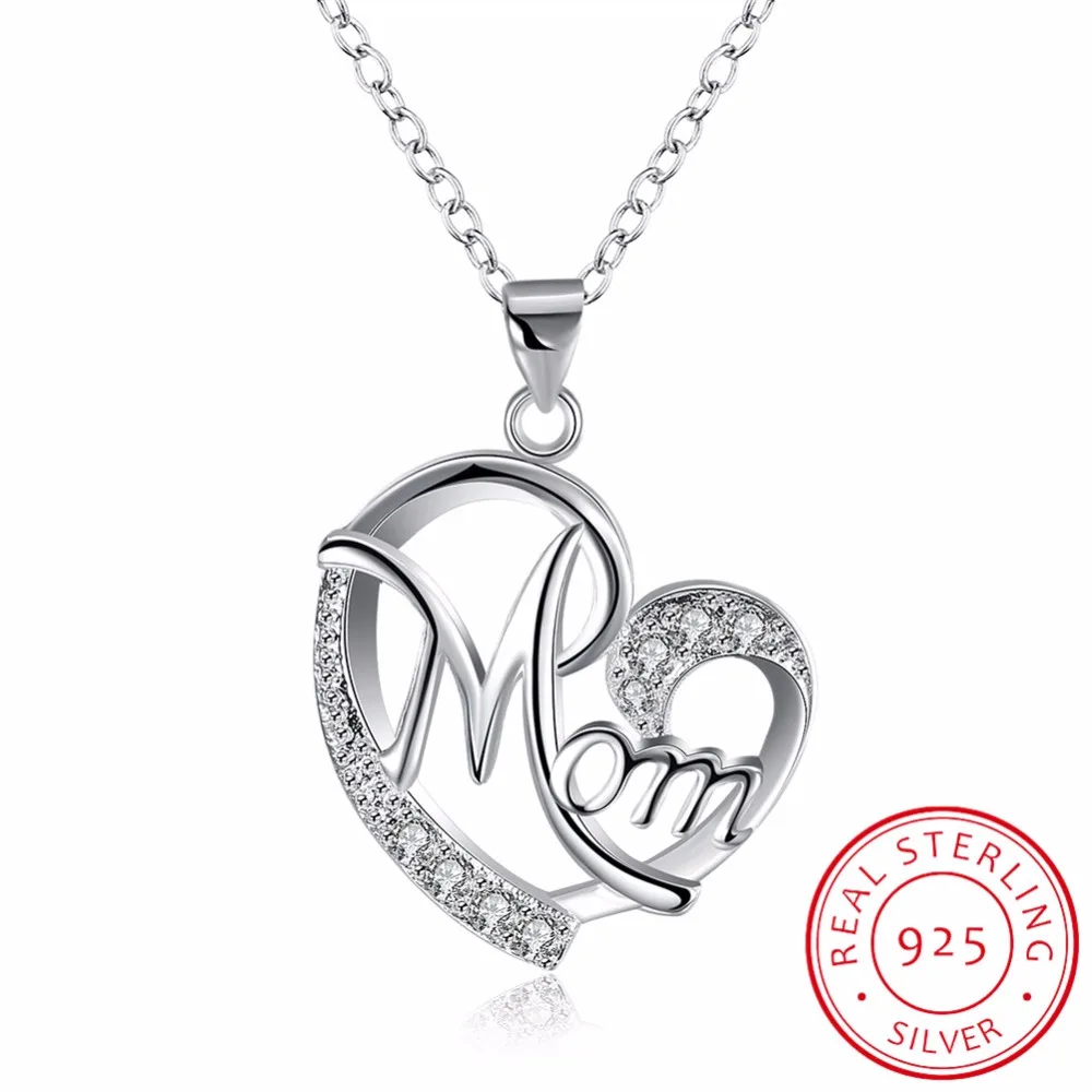LEKANI Letter Mom 925 Sterling Silver Fashion AAA Zircon Charm Loves Heart Necklace & Pendant Mother's day Gift For Mum
LEKANI Letter Mom 925 Sterling Silver Fashion AAA Zircon Charm Loves Heart Necklace & Pendant Mother's day Gift For Mum