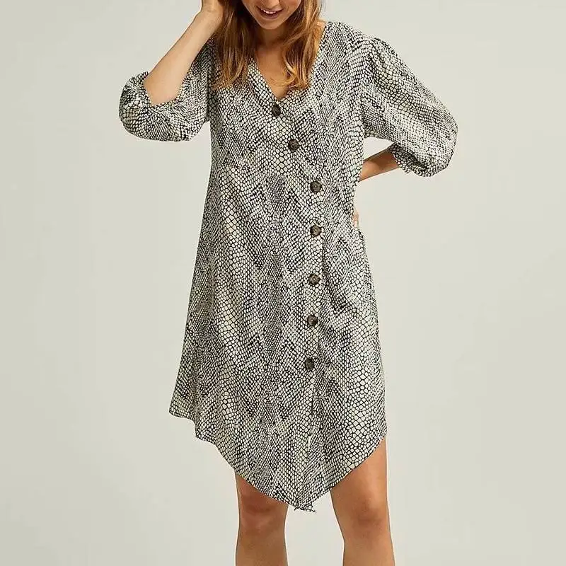 Za 2019 Spring New Lantern Sleeve Snake Print Three Quarter Vintage Casual Mini Women Dress HY8629
Za 2019 Spring New Lantern Sleeve Snake Print Three Quarter Vintage Casual Mini Women Dress HY8629
