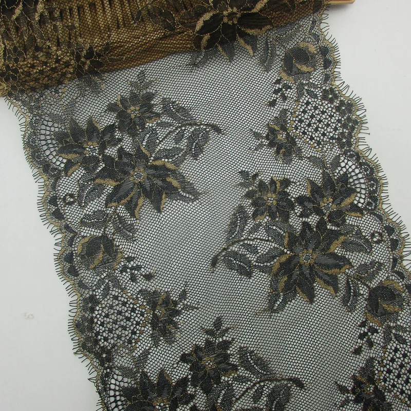 1.5M/ps 26cm Width QJH New Arrival Black Fancy Lace Fabrics with Golden Embroidery Edge Handmade DIY Lace Trimming Fabrics
1.5M/ps 26cm Width QJH New Arrival Black Fancy Lace Fabrics with Golden Embroidery Edge Handmade DIY Lace Trimming Fabrics