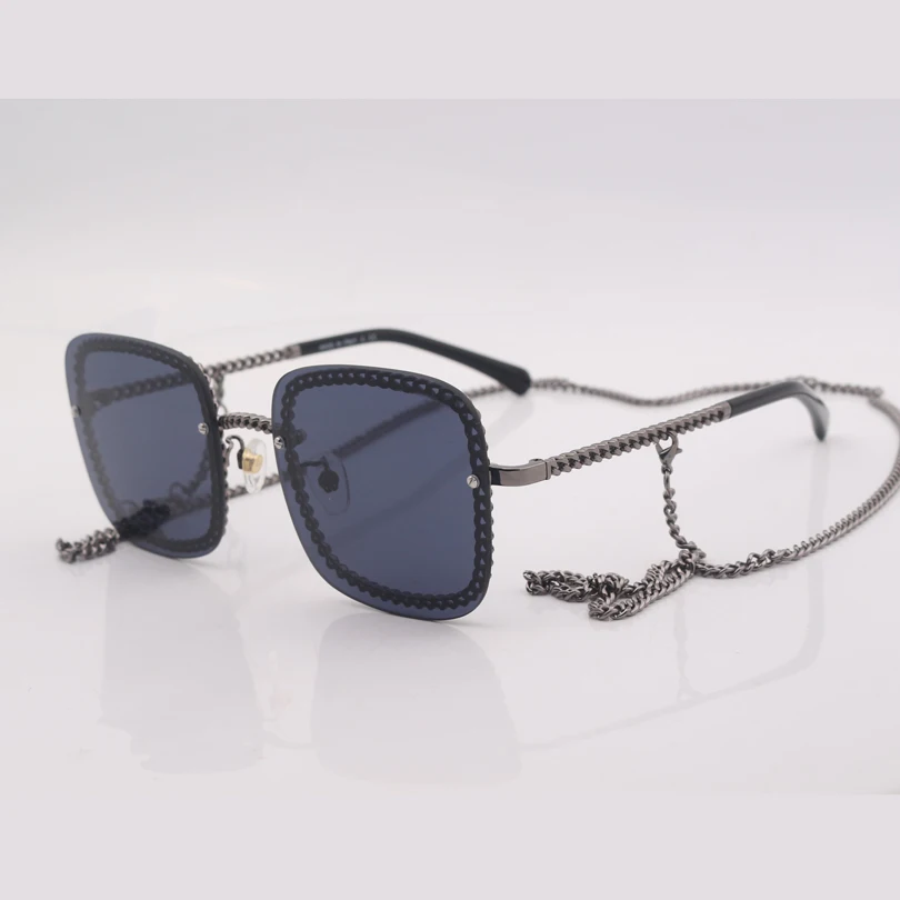 High quality square rimless frame women sunglasses lens fashion sunglasses women with chain leg and necklace
High quality square rimless frame women sunglasses lens fashion sunglasses women with chain leg and necklace