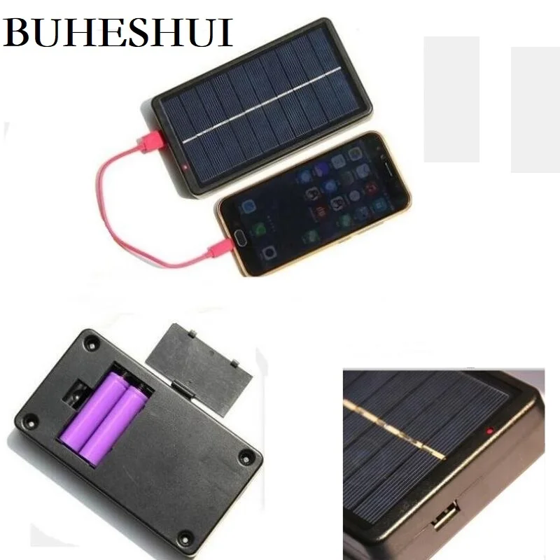 BUHESHUI 1 Вт 2 Зарядное устройство для солнечной панели с основанием AA 2xAA 2xaaa 18650