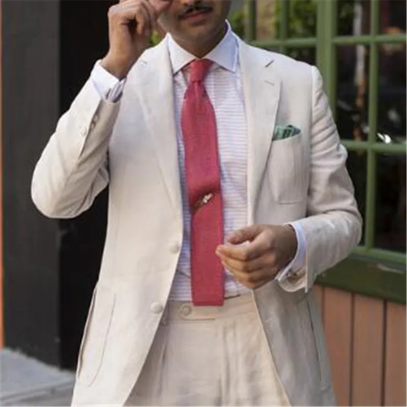 2018 White Linen Men Suit For Wedding Custom Made 2 Piece (Jacket+Pants+Tie) Wedding Tuxedos Summer Beach Groom Blazer
2018 White Linen Men Suit For Wedding Custom Made 2 Piece (Jacket+Pants+Tie) Wedding Tuxedos Summer Beach Groom Blazer