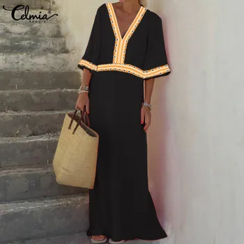 Women Printed Maxi Long Dress Celmia 2020 Summer Sexy V Neck Half Sleeve Beach Dresses Casual Party Vestidos Kaftan Plus Size
Women Printed Maxi Long Dress Celmia 2020 Summer Sexy V Neck Half Sleeve Beach Dresses Casual Party Vestidos Kaftan Plus Size