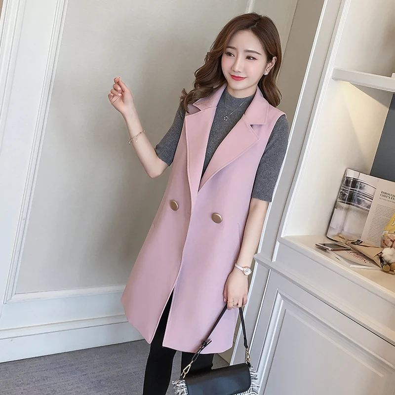 Women's Spring Vest Long Female Vest Waistcoat for Women Large Size Sleeveless Cardigan Trench Vests Lady's Coat Female
Women's Spring Vest Long Female Vest Waistcoat for Women Large Size Sleeveless Cardigan Trench Vests Lady's Coat Female