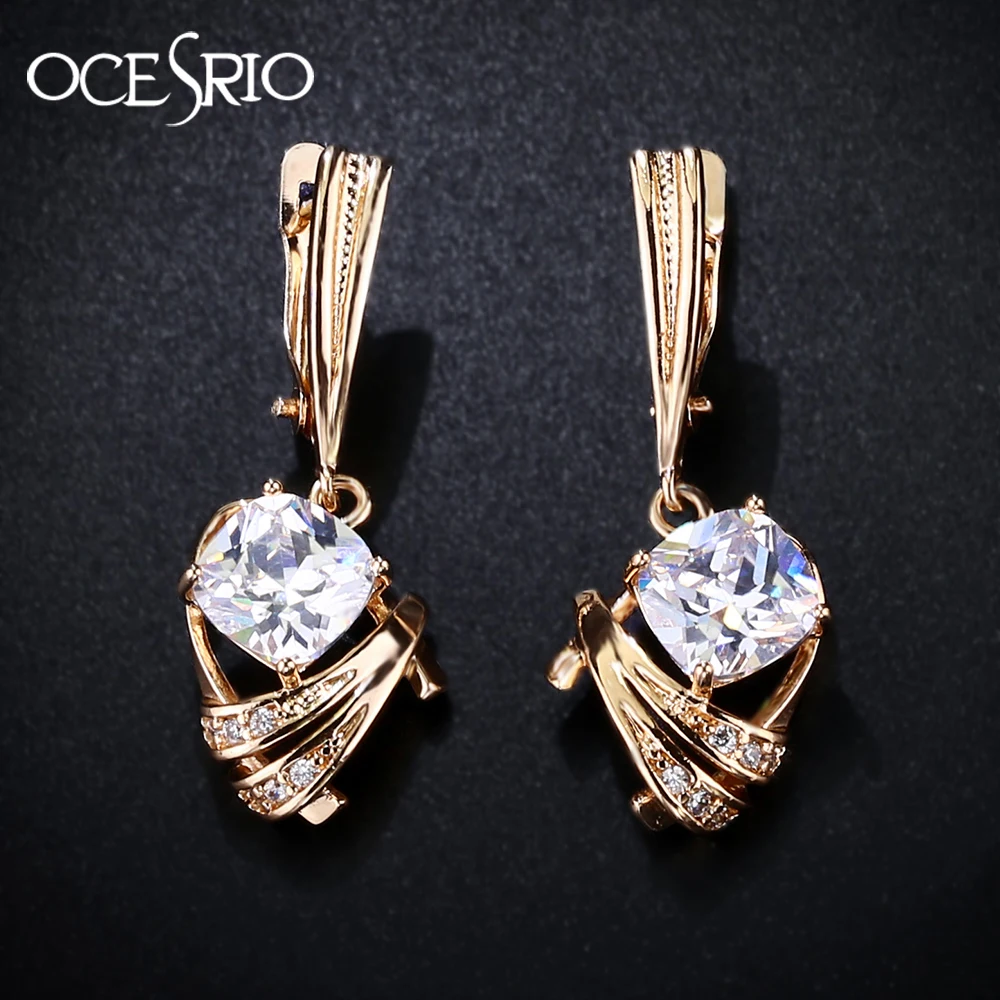 OCESRIO Gold 585 Zircon Earrings Gold 585 Trendy Square Blue And White Zircon Long Drop Earring Women Hanging ers-j53
OCESRIO Gold 585 Zircon Earrings Gold 585 Trendy Square Blue And White Zircon Long Drop Earring Women Hanging ers-j53
