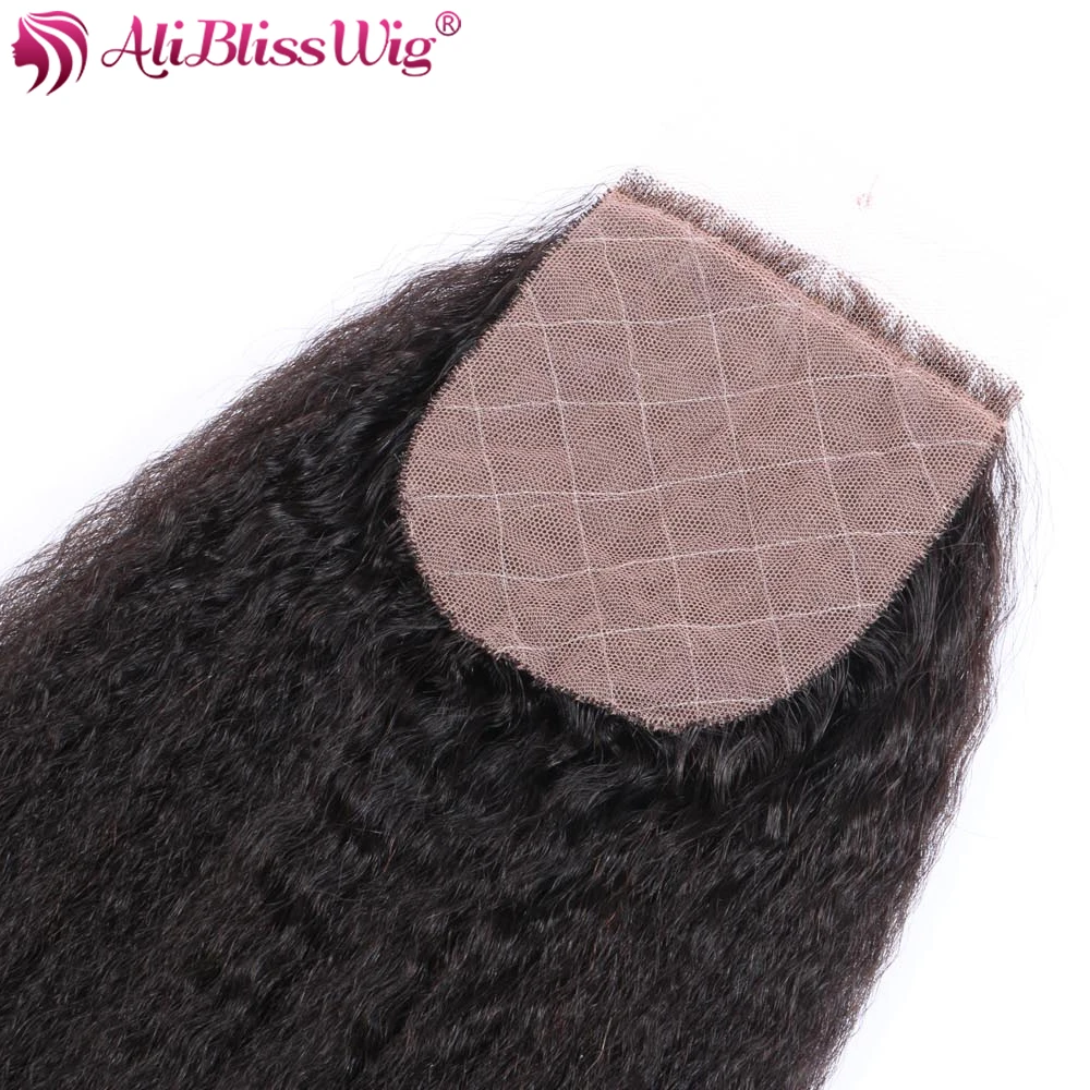 AliBlissWig Silk Base Closure Kinky Straight Free Part Natural Color Hand Tied Brazilian Remy Human Hair Closure Swiss Lace
AliBlissWig Silk Base Closure Kinky Straight Free Part Natural Color Hand Tied Brazilian Remy Human Hair Closure Swiss Lace