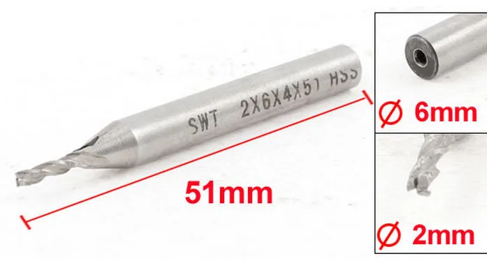 Milling Cutter Straight End Mill 2mm x 6mm x 7mm x 51mm 2 Flutes Silver Tone 5pcs
Milling Cutter Straight End Mill 2mm x 6mm x 7mm x 51mm 2 Flutes Silver Tone 5pcs