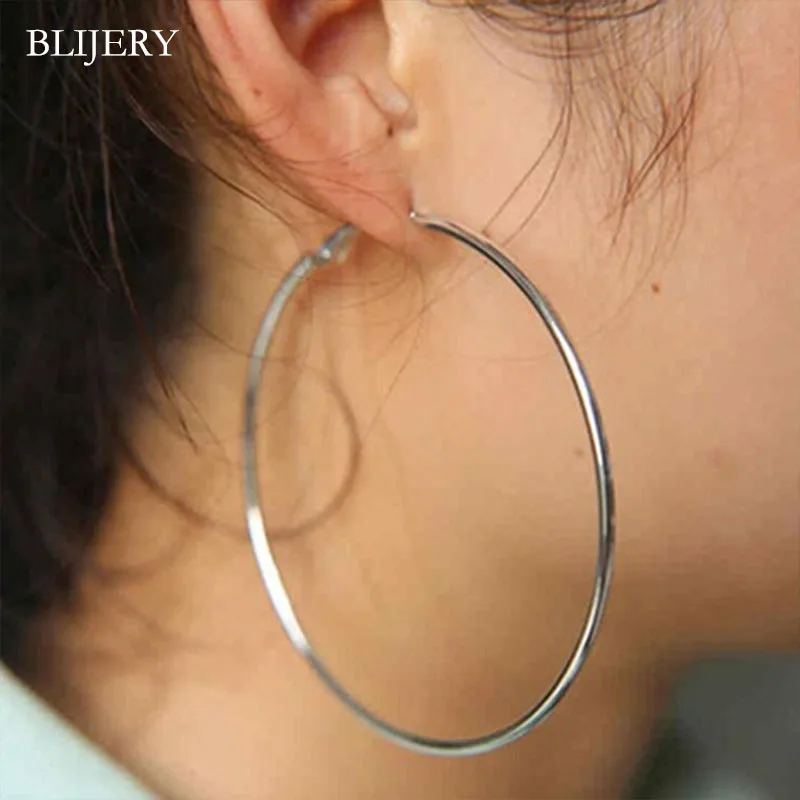 BLIJERY Fashion 90mm/100mm Women Hoop Earrings Big Smooth Circle Earrings Basketball Brincos Femme Celebrity Brand Loop Earrings
BLIJERY Fashion 90mm/100mm Women Hoop Earrings Big Smooth Circle Earrings Basketball Brincos Femme Celebrity Brand Loop Earrings