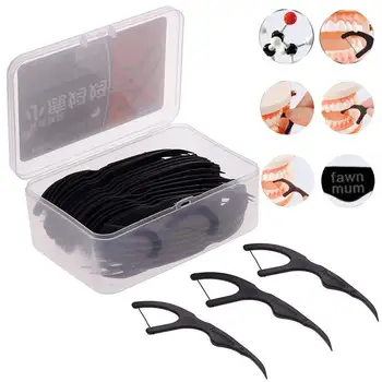 50pcs/Box Bamboo Charcoal Black Dental Floss Teeth Stick Tooth Pick Interdental Brushes Teeth Clean Toothpick Flosser Tool
50pcs/Box Bamboo Charcoal Black Dental Floss Teeth Stick Tooth Pick Interdental Brushes Teeth Clean Toothpick Flosser Tool