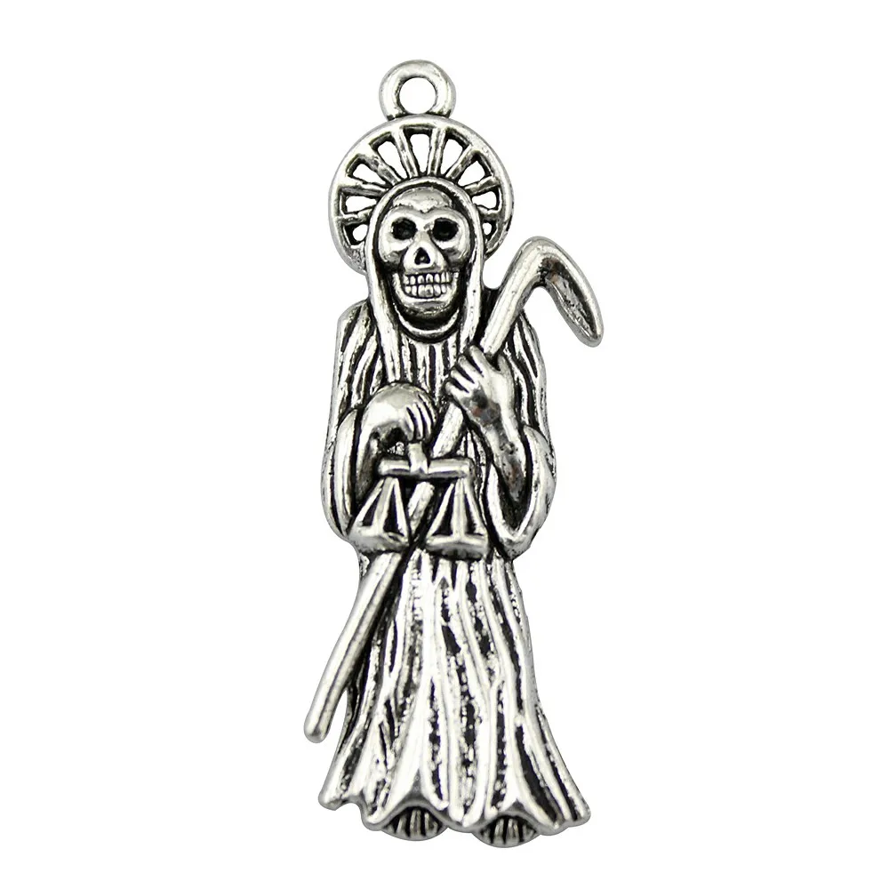 WYSIWYG 4pcs 51x19mm Skull Death Grim Reaper Charm Antique Silver Color Death Charm Grim Reaper Pendant
WYSIWYG 4pcs 51x19mm Skull Death Grim Reaper Charm Antique Silver Color Death Charm Grim Reaper Pendant