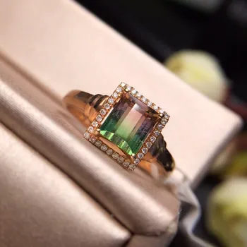 Fine Jewelry Real Pure 18 K Gold AU750 100% Natural Green Tourmaline Gemstone 2.56ct Female Rings Brazil Origin for Women's Gift
Fine Jewelry Real Pure 18 K Gold AU750 100% Natural Green Tourmaline Gemstone 2.56ct Female Rings Brazil Origin for Women's Gift