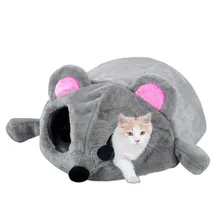 2018 New Gray Mouse Form Bed Small Cats Dogs Cave Bed Removable Kisses Waterproof Bottom Cat