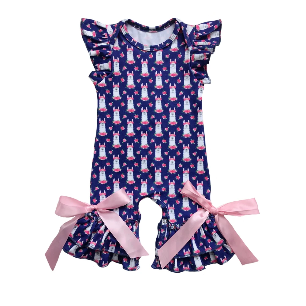 Fashion Infant girls flutter Jumpsuit Baby shamrock Romper