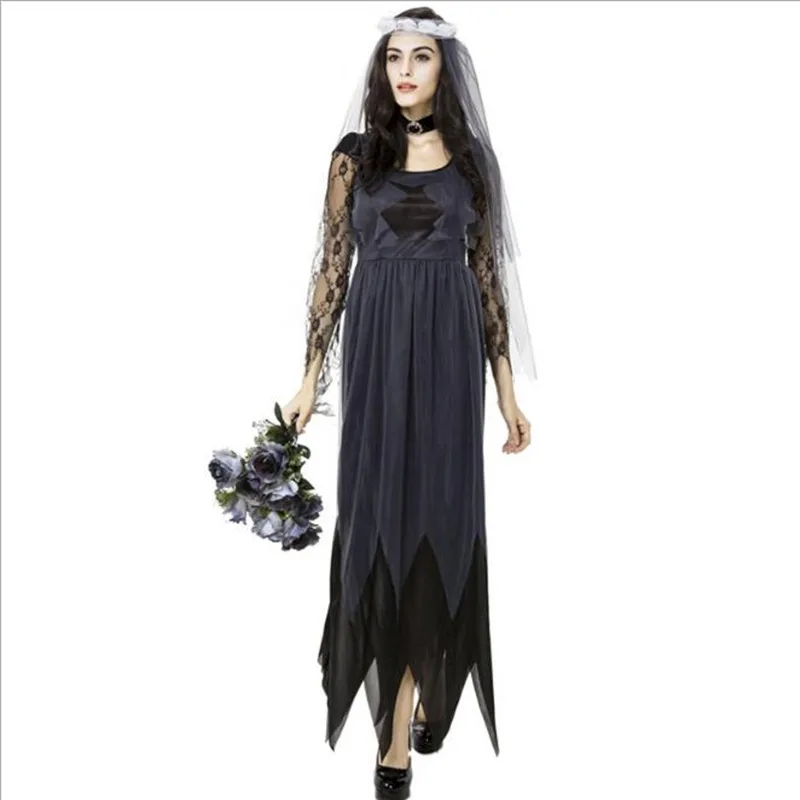 2017 New Design Sexy Lace Corpse Bride Cosplay Costume Black Lace Dress Halloween Ghost Long Lace Dress Vestidos
2017 New Design Sexy Lace Corpse Bride Cosplay Costume Black Lace Dress Halloween Ghost Long Lace Dress Vestidos
