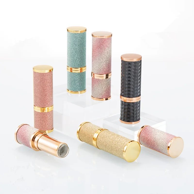 

Packing Bottles 12.1mm Hight Grade Round Multicolored Glitter Lip Gloss Tube Lip Balm Case Lipstick Tubes Cosmetic Makeup Tubes