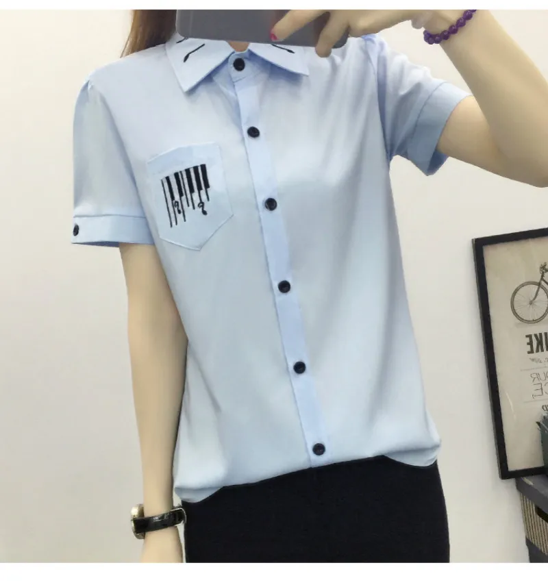 Newest summer 2018 Korean fashion style shirt sweet college blouse short sleeved clothing for women slim elegant shirt 59B 25
Newest summer 2018 Korean fashion style shirt sweet college blouse short sleeved clothing for women slim elegant shirt 59B 25