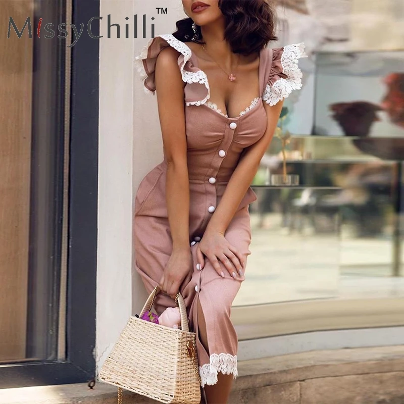 MissyChilli Bodycon sexy ruffle midi dress Women split sundress elegant ladies dresses Retro long party dress vestidos de fiesta
MissyChilli Bodycon sexy ruffle midi dress Women split sundress elegant ladies dresses Retro long party dress vestidos de fiesta