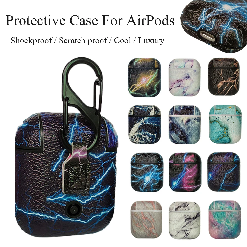 New Flashing Lighting Marbling Sea Wave Pattern Leather Earphone Protective Case Skin Cover For Apple AirPods Anti-scratch Cover
New Flashing Lighting Marbling Sea Wave Pattern Leather Earphone Protective Case Skin Cover For Apple AirPods Anti-scratch Cover