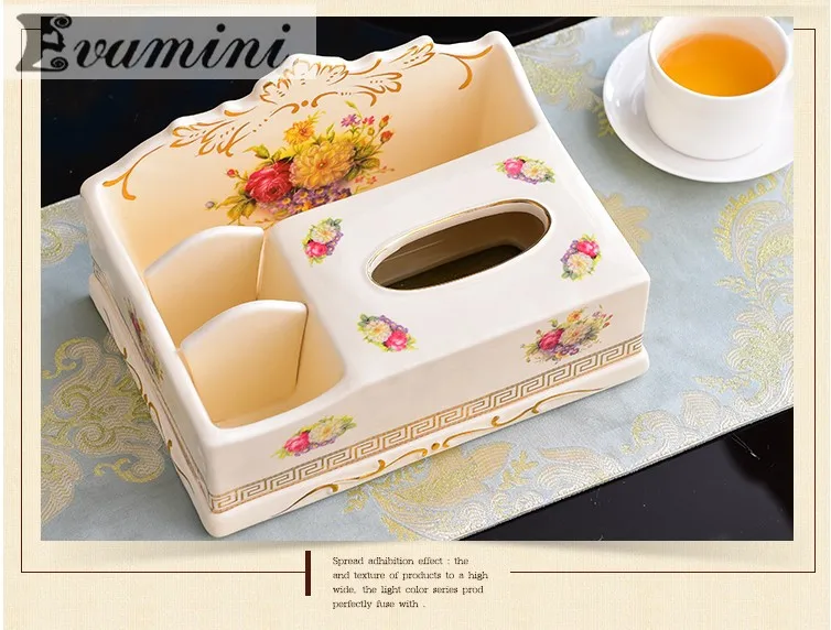 European Luxury Ceramic Tissue Box Decoration Living Room Decoration Multi-function Mobile Phone Remote Control Storage Box
European Luxury Ceramic Tissue Box Decoration Living Room Decoration Multi-function Mobile Phone Remote Control Storage Box