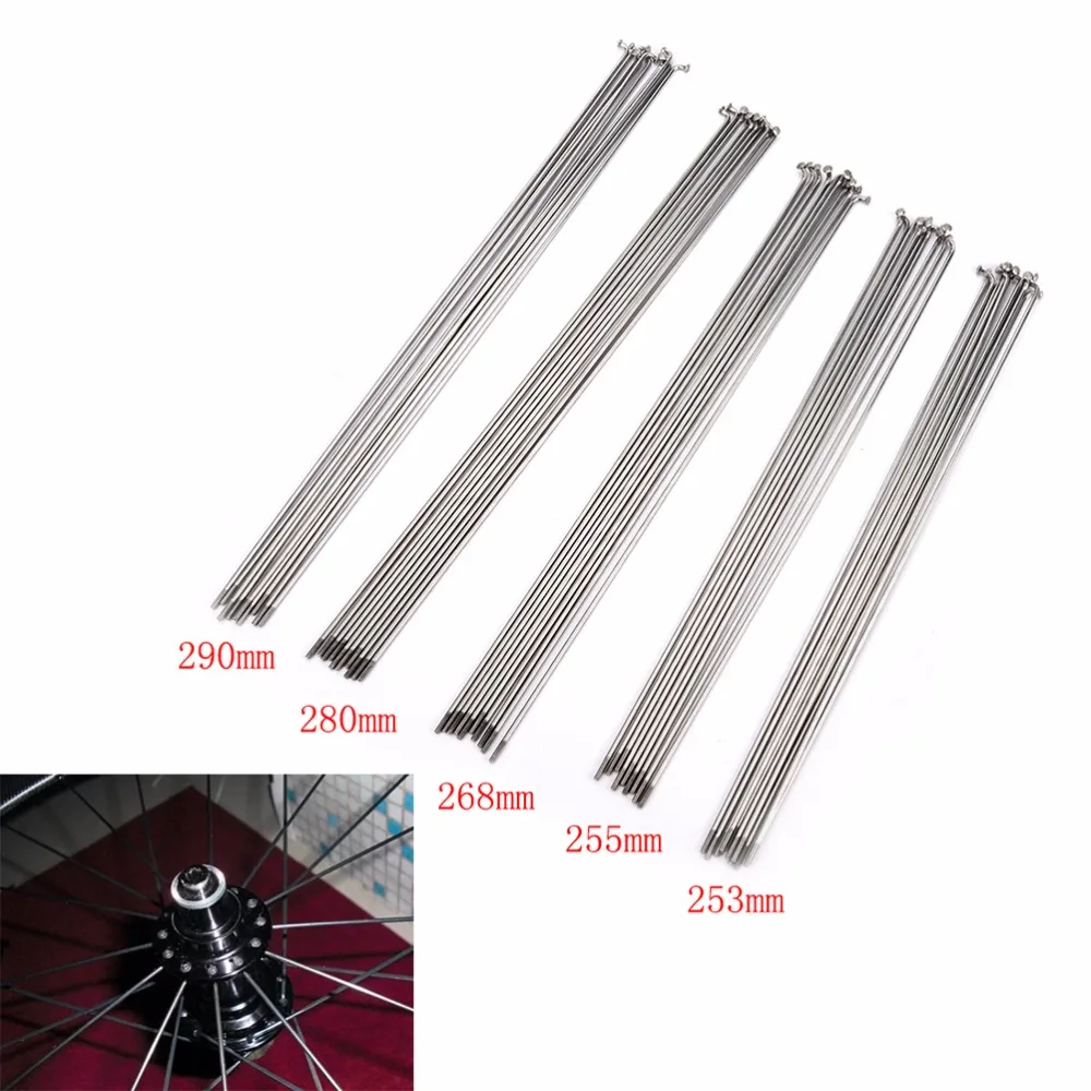 Gmarty 10Pcs Mountain / Road Bike Steel 14G Spoke Spokes + Nipple Sliver Colour High Strength Bicycle Spokes 253~290mm
Gmarty 10Pcs Mountain / Road Bike Steel 14G Spoke Spokes + Nipple Sliver Colour High Strength Bicycle Spokes 253~290mm