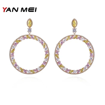 YANMEI Big Circle Elegant Earrings For Women AAA Cubic Zirconia Round Fashion Jewelry 2018 YME7529L
YANMEI Big Circle Elegant Earrings For Women AAA Cubic Zirconia Round Fashion Jewelry 2018 YME7529L