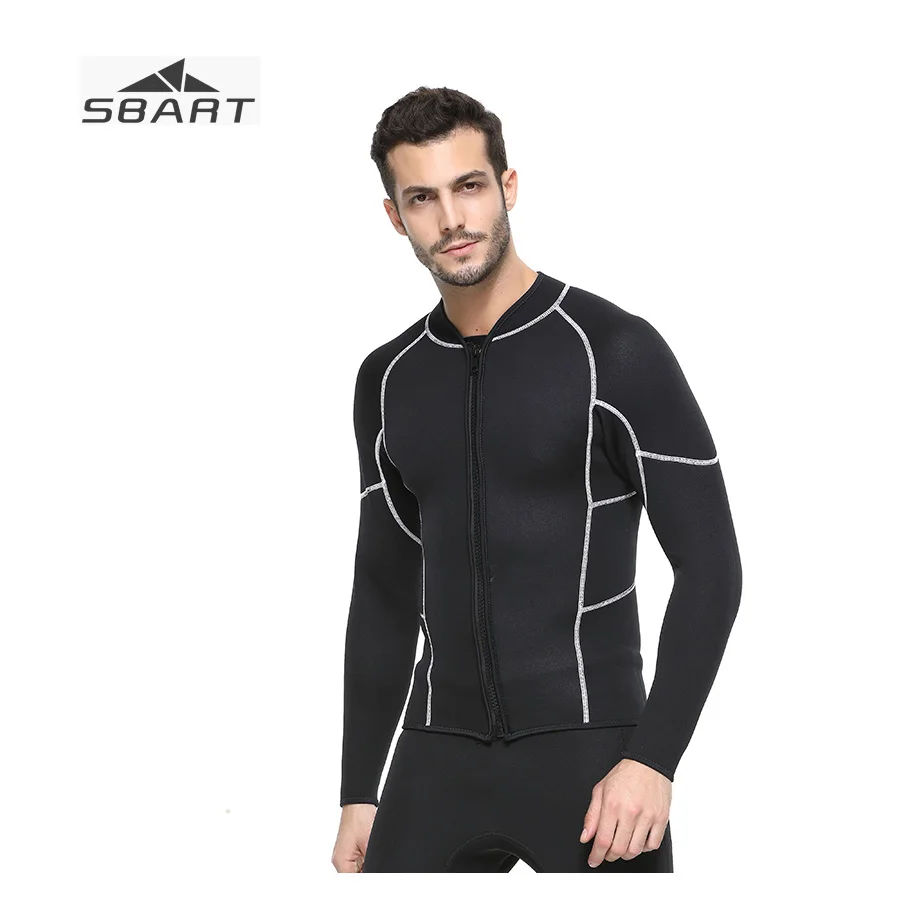 SBART New Mens Wetsuit Jacket Black Front Zip Neoprene Nylon Diving Suit Male Jumpsuit Tops for Snorkeling Surfing Swimming
SBART New Mens Wetsuit Jacket Black Front Zip Neoprene Nylon Diving Suit Male Jumpsuit Tops for Snorkeling Surfing Swimming