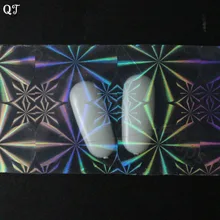 QT Schoonheid Transparante Laser Nail Art Polish Transfer Folie Tip Decoraties Lijm Lijm DIY Nail Sticker Glitter Decals DIY LS01(China)