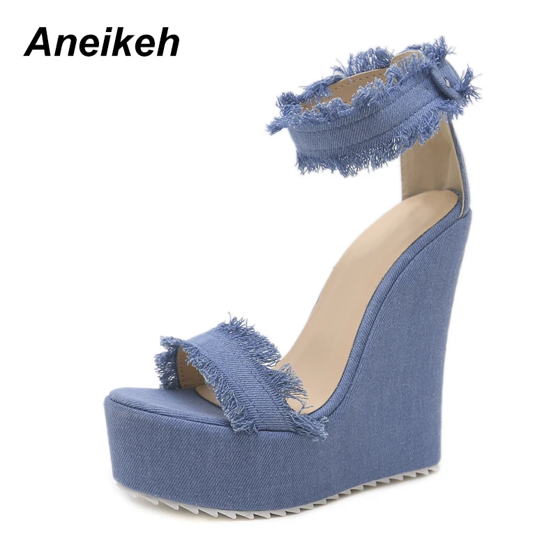 Aneikeh 2018 New Canvas Casual Open Toed Sexy Spring Shallow Platform High Heels Shoes Women Transparent Blue Pumps 39 40
Aneikeh 2018 New Canvas Casual Open Toed Sexy Spring Shallow Platform High Heels Shoes Women Transparent Blue Pumps 39 40