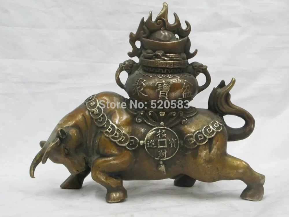 free 7"Chinese Feng shui geomancy pure Bronze Ju Bao Pen wealth OX Wealthy Bull fast
free 7"Chinese Feng shui geomancy pure Bronze Ju Bao Pen wealth OX Wealthy Bull fast