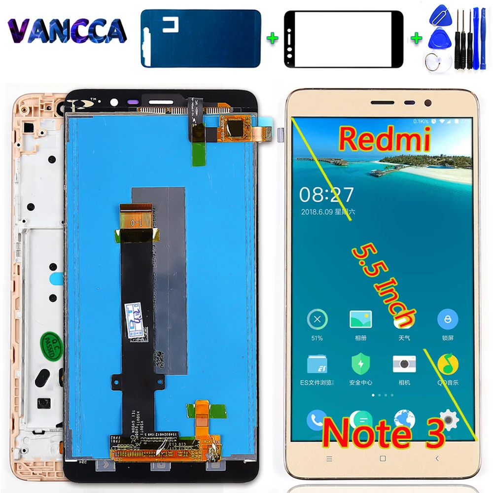 100% Tested LCD Display For Xiaomi Redmi Note 3 150mm 5.5 inch 1920*1080 Touch screen Digitizer Assembly Frame with Free Tools
100% Tested LCD Display For Xiaomi Redmi Note 3 150mm 5.5 inch 1920*1080 Touch screen Digitizer Assembly Frame with Free Tools