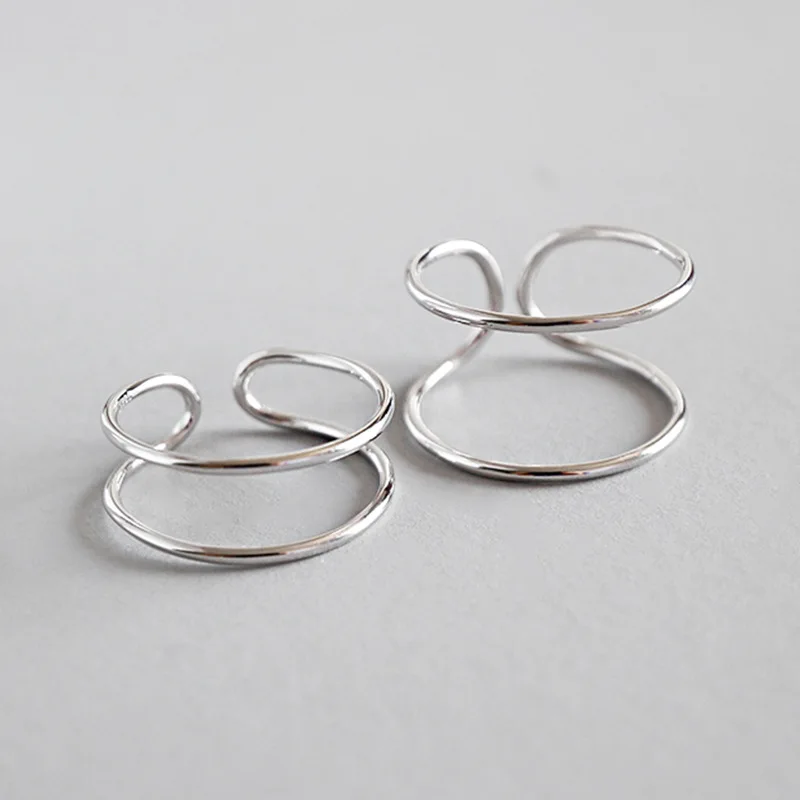 925 sterling silver double layer rings for women, Geometric lines open ring anillos bague femme anel feminino silver 925 jewelry
925 sterling silver double layer rings for women, Geometric lines open ring anillos bague femme anel feminino silver 925 jewelry