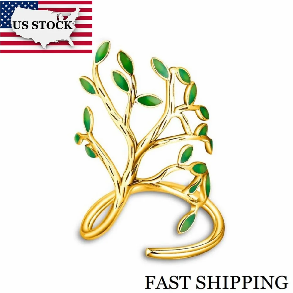 US STOCK Uloveido Green Enamel Life Tree Rings for Women Ring Female Wedding Jewelry Resizable Fashion Ring Valentines Day HR303
US STOCK Uloveido Green Enamel Life Tree Rings for Women Ring Female Wedding Jewelry Resizable Fashion Ring Valentines Day HR303
