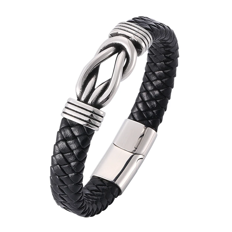Vintage Charm Leather Bracelets for Men Black Braided Bracelet Stainless Steel Clasp Wristband Male Jewelry Fashion Gifts PW803
Vintage Charm Leather Bracelets for Men Black Braided Bracelet Stainless Steel Clasp Wristband Male Jewelry Fashion Gifts PW803