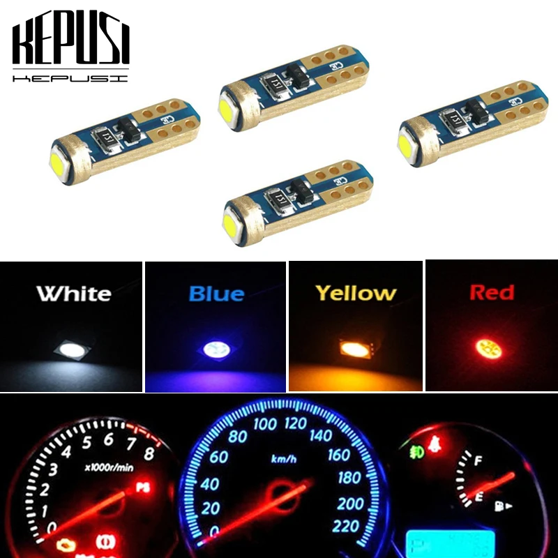 4X W3W T5 1 SMD 3030 Car LED Bulbs Canbus Error Free Instrument Dashboard Light 12V White Blue Red Yellow Ice Blue Car Styling
4X W3W T5 1 SMD 3030 Car LED Bulbs Canbus Error Free Instrument Dashboard Light 12V White Blue Red Yellow Ice Blue Car Styling