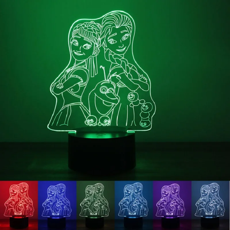 Elsa And Anna Frozen 7 Color Changing 3D Night Lamp USB Touch Button LED Snow Queen Figure Light
Elsa And Anna Frozen 7 Color Changing 3D Night Lamp USB Touch Button LED Snow Queen Figure Light
