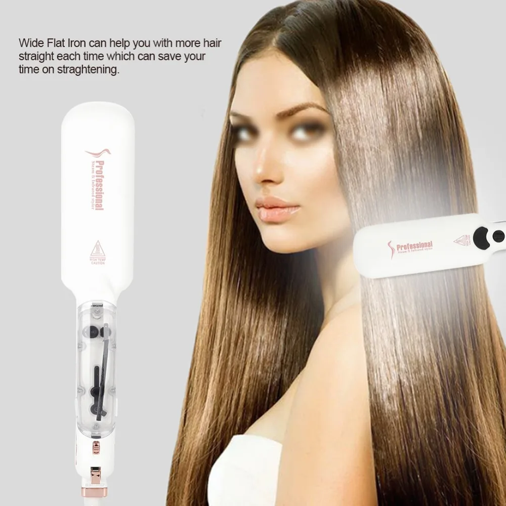 EU Plug Professional Ceramic Hair Straightener Infrared Ceramic Steam Wide Flat Iron Straightener Salon Hair Styling tools
EU Plug Professional Ceramic Hair Straightener Infrared Ceramic Steam Wide Flat Iron Straightener Salon Hair Styling tools