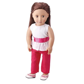 Doll clothes Simple white sleeveless top + red pants toy accessories fit 18 inch Girl dolls and 43 cm baby doll c208
Doll clothes Simple white sleeveless top + red pants toy accessories fit 18 inch Girl dolls and 43 cm baby doll c208