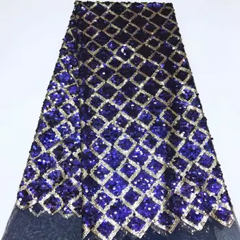 Latest French Lace Fabric 2019 High Quality Royal Blue Wedding African Lace Fabric With Gold Sequins For Nigerian Lace
Latest French Lace Fabric 2019 High Quality Royal Blue Wedding African Lace Fabric With Gold Sequins For Nigerian Lace